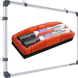 GOSHU Non Magnetic 3 feet x4 feet Double Sided White Board and Chalk Board Both Side Writing Boards Includes One Non-Magnetic Duster and Two Black Ink Marker (3 feet x4 feet, Pack of 4 Items)-image-79