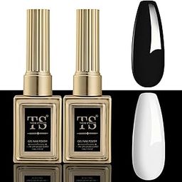 THR3E STROKES HEMA FREE Nail Polish, 1 Pcs 15ml Soak Off Gel Polish Nail Art Manicure Salon DIY Gel Nail Design Decoration at Home Nails Manicure Kit Gift (MACHIN SE SUKHENGI)(UV LAMP NEEDED) (BLACK&WHITE 43,44, 15ml)-image-24