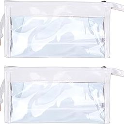 Transparent Pencil Pouch School Pen Pencil Box with Zipper Makeup Pouch Stationery Pouch Large Capacity Box for School College Office Multi-Purpose for Students Girls Adults (Pack of 2)-image-25