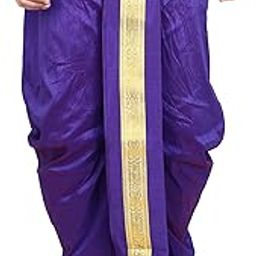 Ready to Wear Dupion Silk Dhoti For Men Wedding, Pooja And Traditional Function Use It [ Waist - Free Size And Height 38 Inches]-picture-15