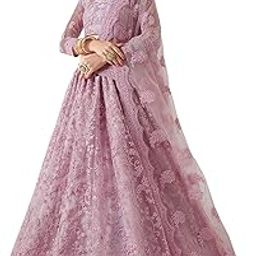 Women's Net Embroidered Semi-Stitched Lehenga Choli (Pink-Karli)-picture-32