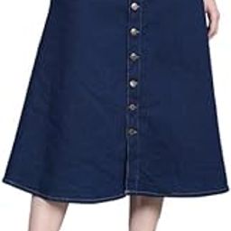 Women Knee Length Denim A-Line Blue Skirt Pack of 1-picture-29