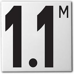 Ceramic Swimming Pool Waterline Depth Marker " 1.1 M " Smooth Finish, 5 inch Font-image-62