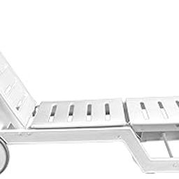 ITALICA Plastic Sunlounger with Wheels/Modern Pool Side Lounge Chair/Glossy Plastic Sunlounger for Garden, Poolside & Terrace/Swimming Pool Chair for Balcony (8103, White)-image-14