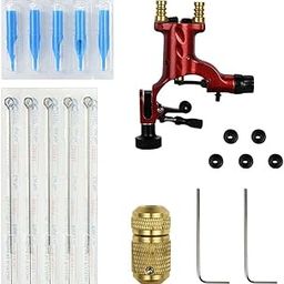 SAZ DEKOR Portable Pro Rotary Tattoo Machine Kit Grip Tattooing Needle Tips Set Red|Professional Complete Tattoo Kit & Supplies, Tattoo Ink Set with Accessories, Body Art Stencil Pack For All|-image-18