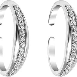 925 Sterling Silver CZ Toe Ring for Women | Adjustable Band with Heart Detailing | Elegant Silver Finish-image-14
