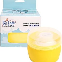 THE LITTLE LOOKERS Portable Baby Skin Care Baby Powder Puff with Box Holder Container for New Born Baby Face and Body (Yellow)-image-83
