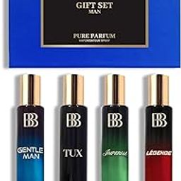 Bergamot Beaute Pure Perfume Gift Set for Men Pack of 4 x 15 ml | GENTLE MAN, TUX, IMPERIAL, LEGENDE - 2x Long Lasting than Eau De Parfum-11