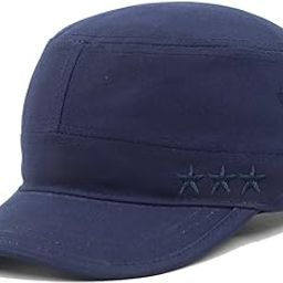 |AZ| Fashionable Solid Color Unisex Fitted Army Military Cadet Cap (Blue)-picture-41