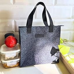 HAMELIN Lunch Bag for Office | Leakproof Tiffin Box Bag for Office, School & Travel | Lunch Box Bags for Men, Women & Kids | Stylish Lunch Bags for Boys & Girls|Tiffin Bag for Travel | Grey Felt-image-16