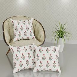 Trance Home Linen 100% Thick Cotton Plain 12x12 inch Cushion Covers for Sofa and Diwan | Throw Pillow/Small Cushion Pillow Covers – (12x12 inch | 30cmx30cm, Aangan Red) – Set of 3-15