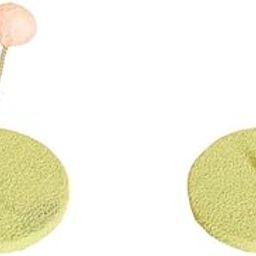 Fluffy Souls Interactive Spring Cat Toy | Plush Base with Fluffy Ball | Fun Exercise & Entertainment for Indoor Cats & Kittens | Pet Self-Play Activity Toy | Green | Pack of 2-2