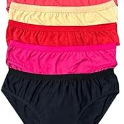 Pack of 6 Women's Briefs | Full Coverage, Super Soft Cotton, Hosiery, Mid Waist | Inner Elastic Waistband | Underwear, Innerwear, Panties(Color May Vary)-image-29