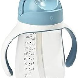 Beaba - 2 in 1 Sippy Cup - Toddler Cup - Children’s Beaker with Straw - 100% Waterproof - Easy to Open - Removable Handles - Tritan and Silicone - 300 ml - Windy Blue-image-68