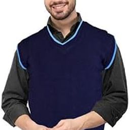 Men's Half Sleeves V Neck Solid Woolen Sweater for Winter_MENSSWEATER10-image-74