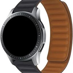 Premium Leather Magnetic Strap Band 22mm Loop Compatible for Galaxy Watch 3 45mm / Galaxy Watch 46mm 4.6cm / Gear S3 Frontier | Solo Leather Magnetic Strap 22mm (Black)-image-10