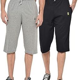Regular Fit Men Capris Pack of 2-MACK57782-image-76