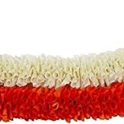 pmw - Hair Accessories - Bharatnatyam Kuchipudi Dance Cloth White And Orange Flowers For Women/Girls - Veni-13