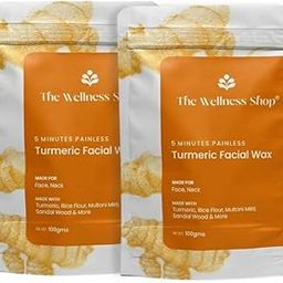 The Wellness Shop -Turmeric Facial Wax Powder for women, 5 min Painless Natural Face Hair Removal Waxing Powder, Easy to use at home, No chemicals - No Irritation, No Skin rashes. (100g) PACK OF (2)-16