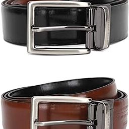 Men Solid Reversible Formal Italian Leather with Brush Gun Metal Buckle Belt-14