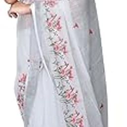 Women's Kota Doria Cotton Embroidered Saree With Unstitched Blouse Piece (52KAVI5201_RT11_Parent)-image-7