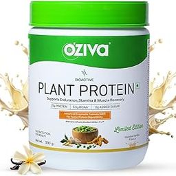 OZiva Bioactive Plant Protein (Malabar Vanilla) | 25g Protein,5.5 BCAA| Pea Isolate| Plant based Protein for Women & Men | Essential Amino Acids| Vegan Protein supplement, Clean, Sugar free, 500g-image-14