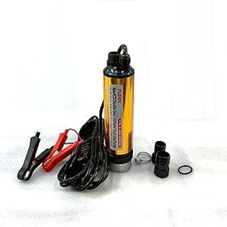 24V 165W 52MM Submersible Diesel,Oil Water Transfer Pump with Filter for Refiling Cans Automotive, Farm & Marina Use, Mini Portable Golden Pump, Lift 8-9Mtr Flow 40-60 L/min with 3 Outlet Nozzle-image-20
