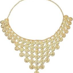 Gold Plated Stylish Multi Coin Tassel Waist Chain Kamar Bandh Belly Chain Jewellery for Women & Girls-image-56