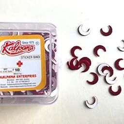 Kalpana Sticker Kumkum Bindi Chand Half Moon Shape Deep Red Color (Size-3) Pack of 12-8