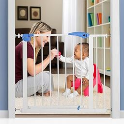 LET'S PLAY Adjustable One-Year Warranty Baby Safety Gate (71-91 cm) Durable Metal Child Gate for Kids, Dog Gate, Baby Gate with 2-Way Auto-Close, No Drill Required-12