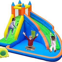 Doctor Dolphin Inflatable Water Slide,Giant Water Slides for Kids Backyard with Climbing Wall Plash Pool, Water Bounce House with Slide, Inflatable Water Park with Air Blower for Outdoor-picture-28