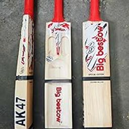 Big Bestow AK-47 Fire Burn Kashmiri Willow Double Blade Full Cane Scoop Cricket Bat Full Size (Hard/Soft Balls)-image-33