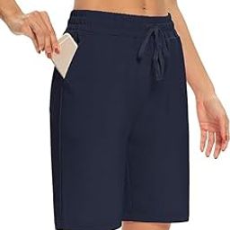 Sothcity Women's Casual Cotton Shorts,Relaxedfit Shorts, Summer Shorts, Above Knee Length Shorts, Gym Shorts, Green Shorts with Adjustable Waistband and Pockets-image-102