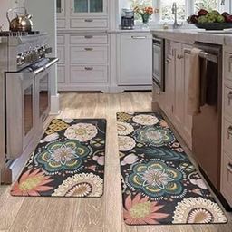 AAZEEM Farmhouse Kitchen Mats |Anti Fatigue Kitchen Rugs Sets of 2|Non Slip Waterproof Kitchen Floor Mats|Ergonomic Cushioned Comfort Standing Mat for Laundry|Office|Sink|Desk| Multicolor |-16