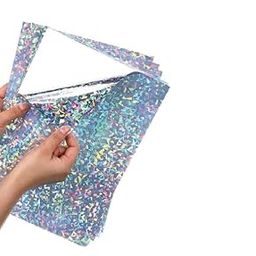 SUNBIRD Holographic Adhesive Vinyl Silver Glass Broken Flower Patterned Vinyl Roll Silver Glass Broken Flower Patterned Permanent Vinyl Roll 12 X 48 Inch-31
