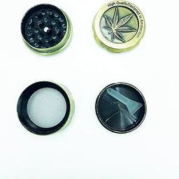 Hitansh Enterprises Brass Leave Engraved 42 mm 3 Layer Metallic Herb Crusher, Grinder | Smoothesh Grinder of All Herbs and Spices-image-68