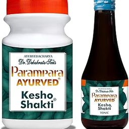 Parampara Ayurved Kesho Shakti Capsules – 150 Count & Kesho Shakti Tonic - 200ml Hair Care Combo | Ayurvedic Hair Growth Strength & Scalp Health | Bhringraj Amla Brahmi Ashwagandha Methi | Pack of 2-image-25