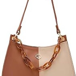 Perline Hobo, Tan-Small | Stylish Shoulder Bag for Women with Heavy Chain | Spacious Compartment & Secure Top Zip | Perfect for Casual/Party & Daily Outings-image-83