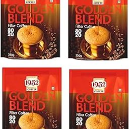 1952 COFFEE Golden Blend South Indian Filter Coffee Powder - Blend of Handpicked Chigmagalur Coffee with Slow-Roasted Perfectly Grounded Chicory - 4 packs of 250g-image-52