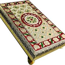CHEADLE Handcrafted Wood Pooja Chowki Multicolor Traditional Pooja Chowki for Home and Puja Decor (8 x 5 in)-13