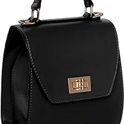 Structured Leather Handbag for (Black) Women with Top Handle | Crossbody Hand Bag for Girls with Adjustable & Detachable Sling Strap| Travel Bag to Carry Essentials Suitable for Daily Use-image-18
