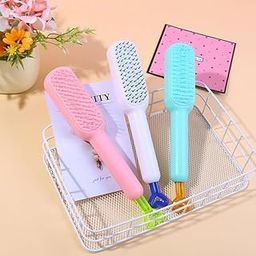 LISHER Self Cleaning Hair Brush Hairbrushes for Women 1Pcs Easy Clean Hair Brush, Massage Comb with Retractable Bristles One-pull Clean Anti Static Hair Brush Hair Styling Tools for All Hair Types-98