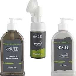 Charcoal Kit with Charcoal Keratin Shampoo 300ML + Charcoal Conditioner 300ML + Charcoal Face wash 100ML-88