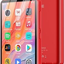 MP3 Player with Bluetooth and WiFi, 80GB MP3 MP4 Players with 4" Touchscreen and Speaker, Android MP3 Player with Spotify, Audible, Amazon Music, Deezer,Play Store,FM Radio, Expanded Up to 1TB-90