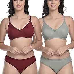 Lingerie Set Full with Coverage Non-Padded Bra and Hipster Panty-7