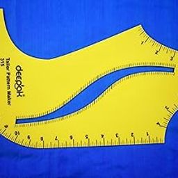 Prabhas Designs - Tailor's multi purpose Pattern maker templater for Necklines, arm hole curve, sleeve cutting, straight scale with measurements, Hard Plastic, Set of 1-picture-23