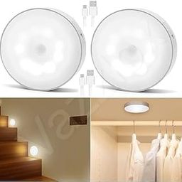 CKGSICON Motion Sensor Light for Home with USB Charging, Self Adhesive LED Magnetic Motion Activated Rechargeable Light, Wireless Step Night Ligh (Pack of 2, White) (2)-16