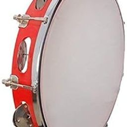 Aarnik Collections Dafli Musical Instrument Dafli/Tambourine 10 inch Hand Percussion Musical Instrument (Multicolour tambourine)-image-91