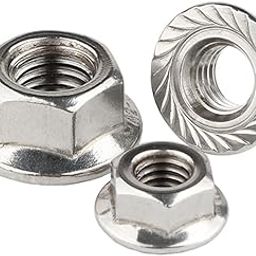 TheMujtaba (M6) Flange Nut Hex Head | Serrated Hexagon Head Non-Slip Nut (Stainless steel) (50pcs)-image-8