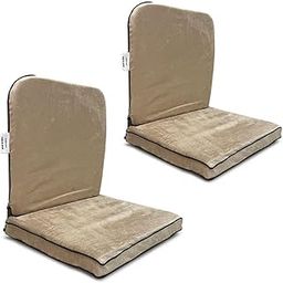 Kawachi 90 Degree Back Support Portable Relaxing Folding Yoga Meditation Floor Chair Set of 2 Pcs (Beige)-15